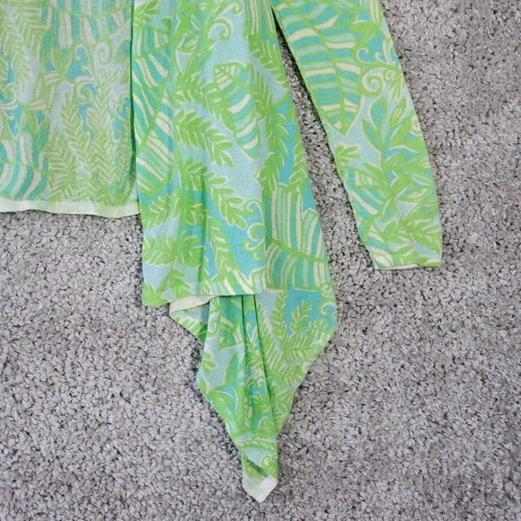 Lilly‎ Pulitzer Cardigan Womens S/M Green Waterfall Coverup Beach Resort READ - Picture 2 of 14